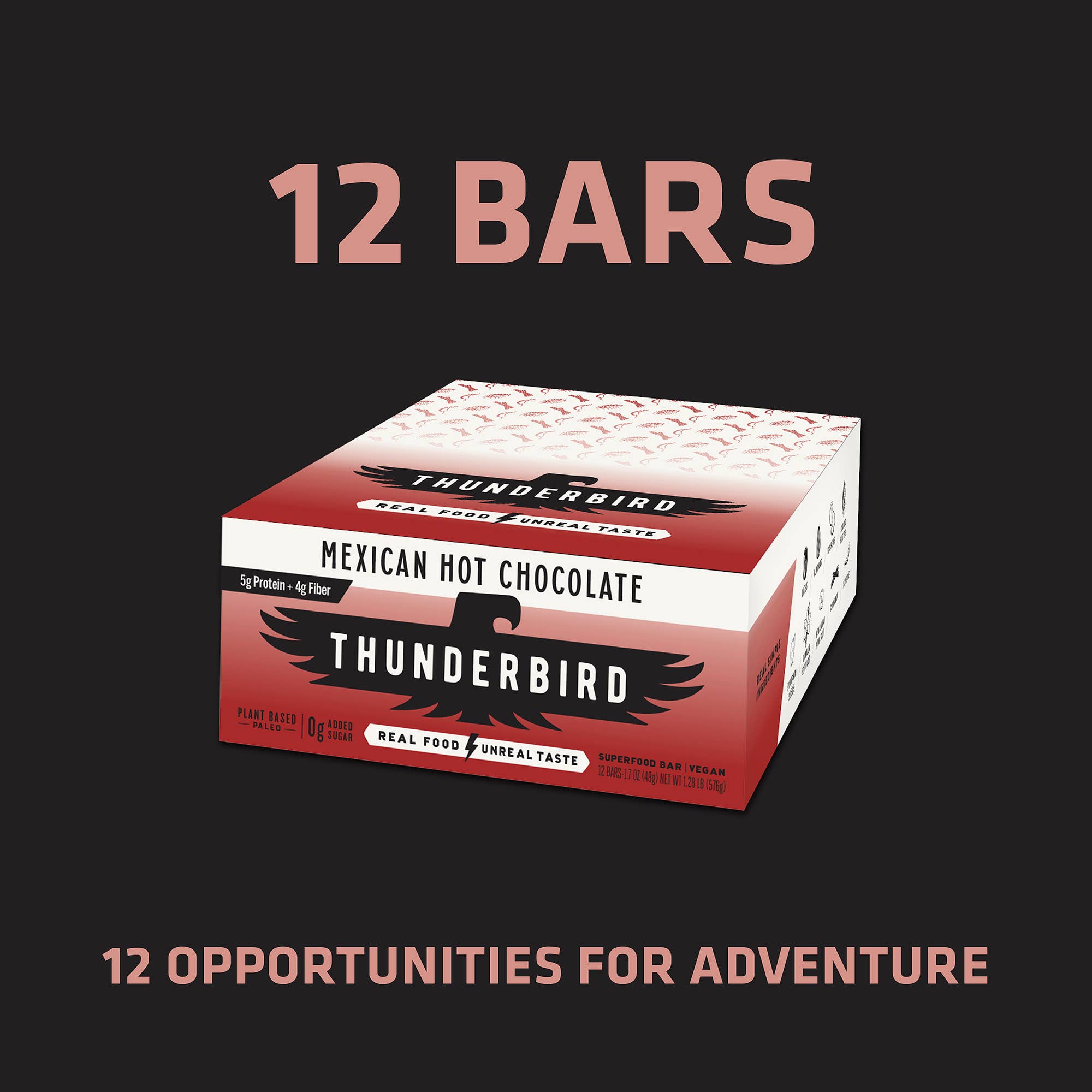 Thunderbird Real Food Bars - Wholesale Snack Bar - NEW! Mexican Hot Chocolate - Box of 12 Bars1