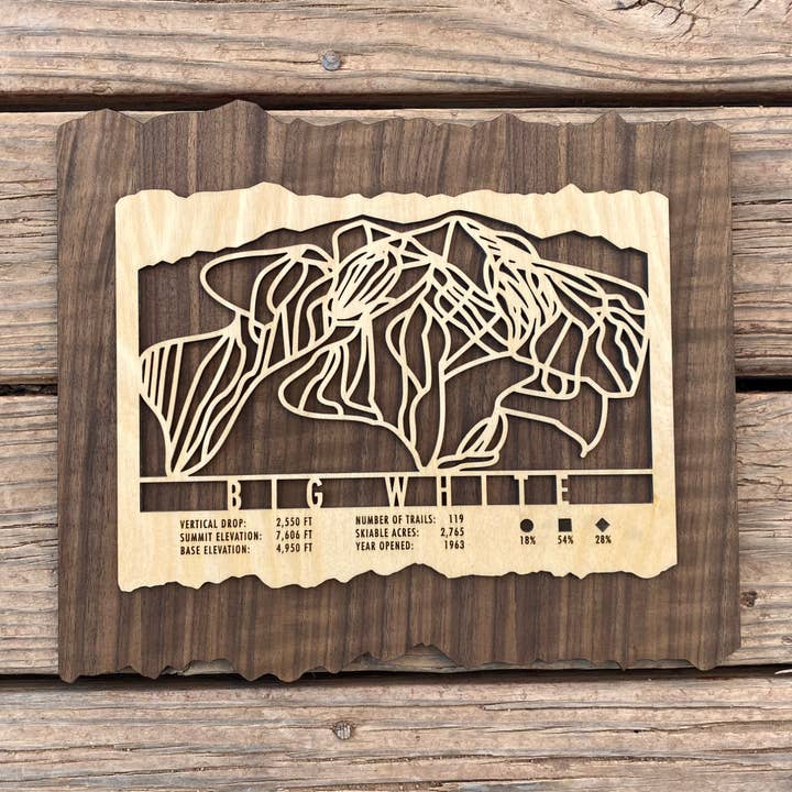 Big White Ski Trail Map for wholesale by Mountaincut