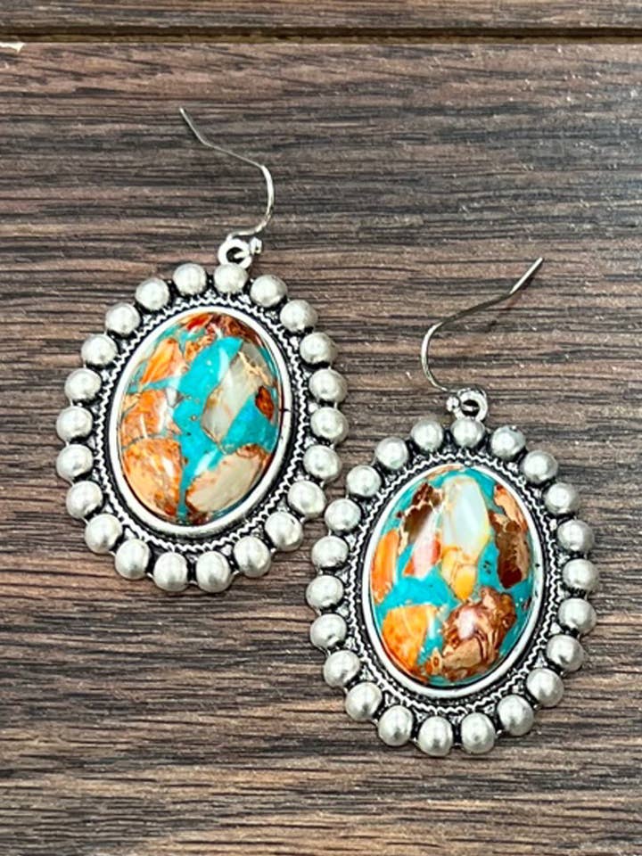 724411, Oval Gemstone Earrings for wholesale by ISAC Trading Inc