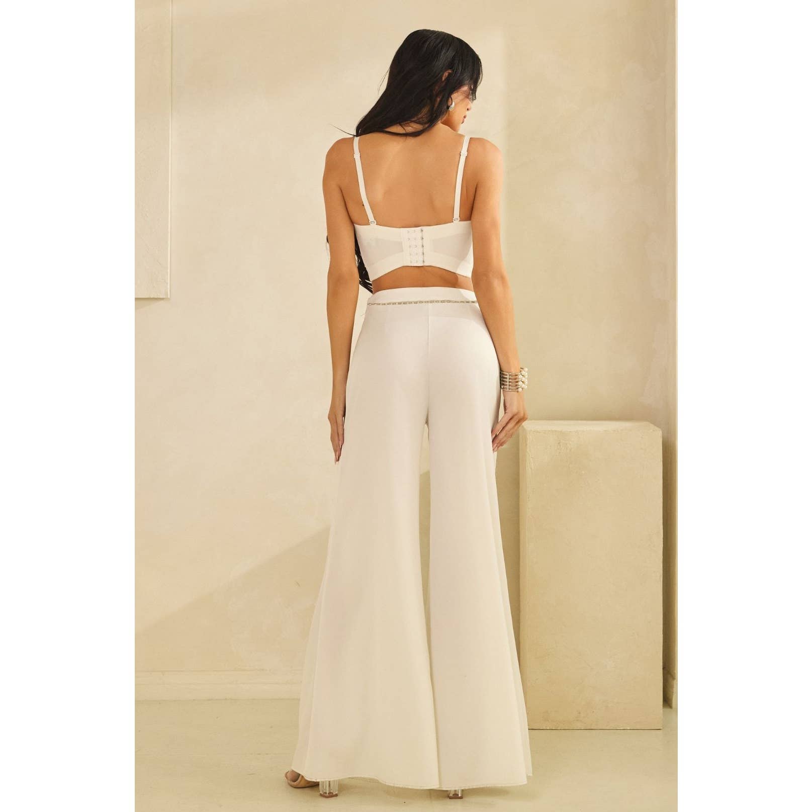 The Sang - Wholesale Pants - Women's - CHAIN DETAIL WIDE LEG PANTS2