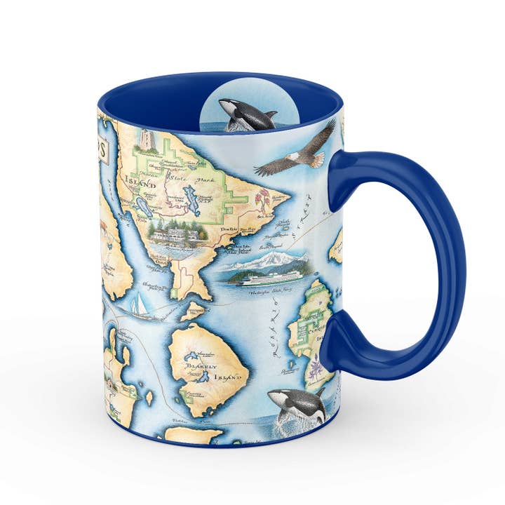 San Juan Islands Map Mug – 16 oz Ceramic | Xplorer Maps Artwork for wholesale by XPLORER MAPS