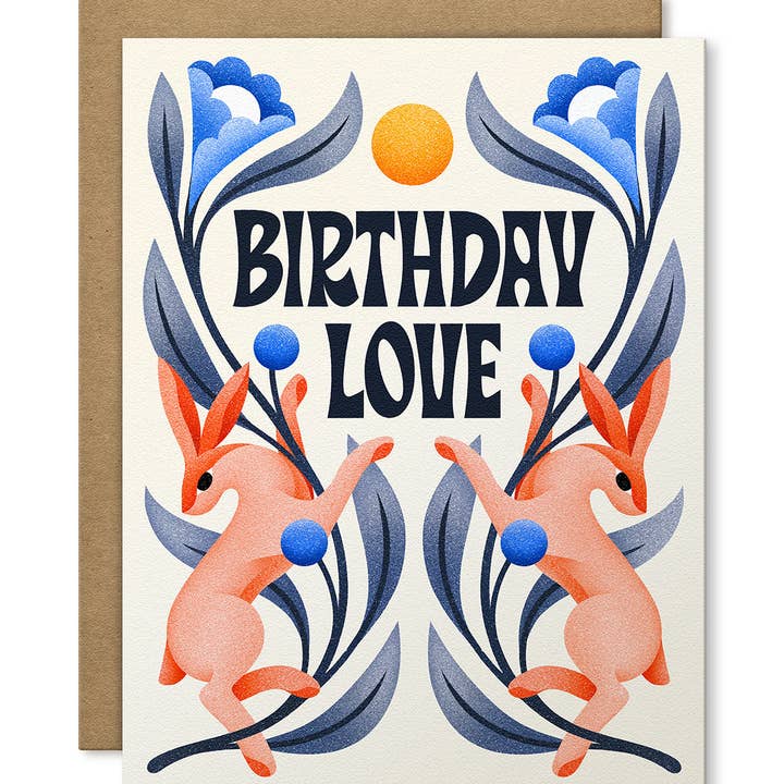 Julie Solvstrom Illustration - Wholesale Birthday Card - Birthday Love Greeting Card | Happy Birthday Card | Rabbits4