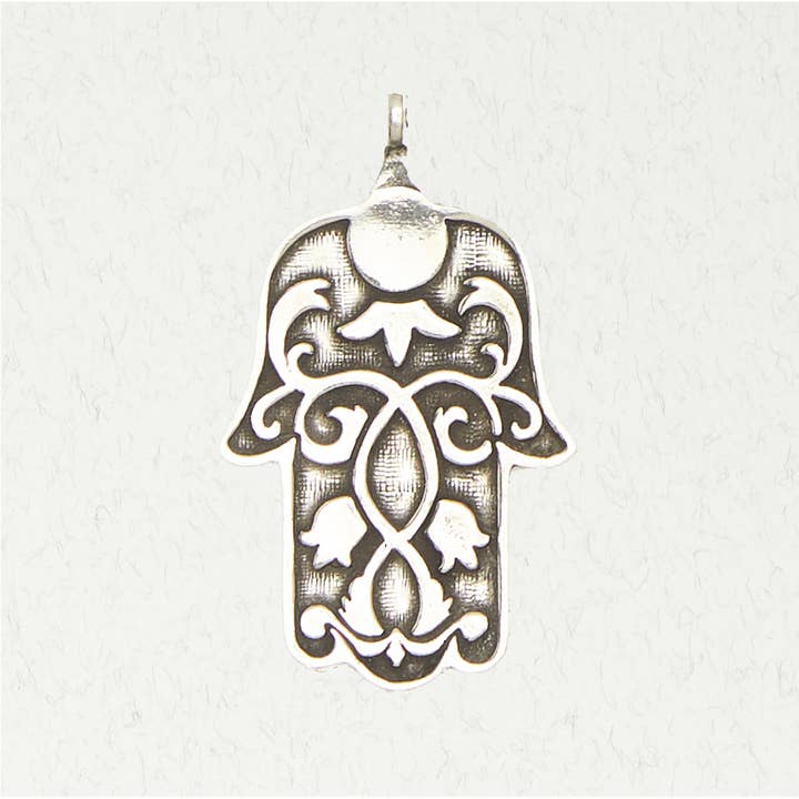 Judaic Pewter Pendant Necklace - Hamsa for wholesale by Nirvana LLC