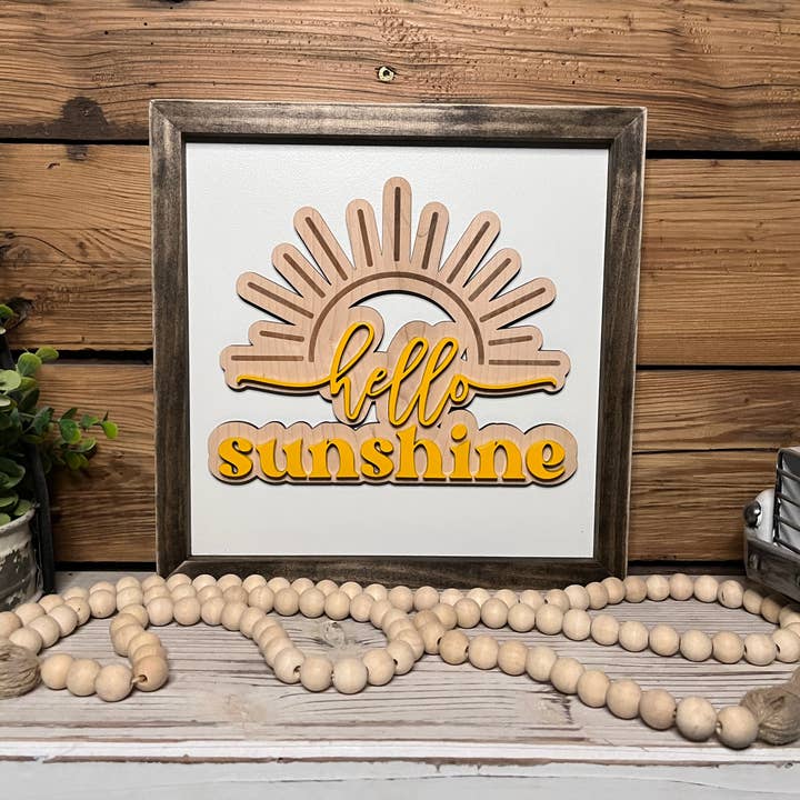 Hello Sunshine | Farmhouse Sign | Raised Lettering Sign for wholesale by The Farmer's Wife
