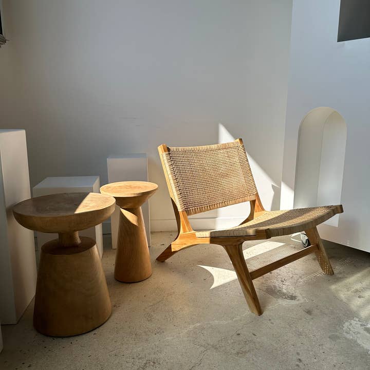 Office Objets - Wholesale Chair - Reclined chair in natural wood and woven rattan24