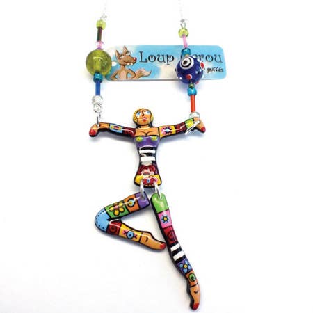 Ketting „gearticuleerde draaddanser” veelkleurig voor wholesale door LOUP GAROU BIJOUX