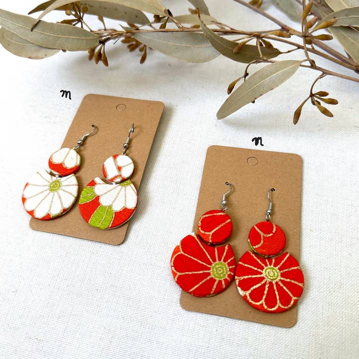 Sophie Silks - Wholesale Dangle earrings - Mini Circle Dangling Kimono Earrings7