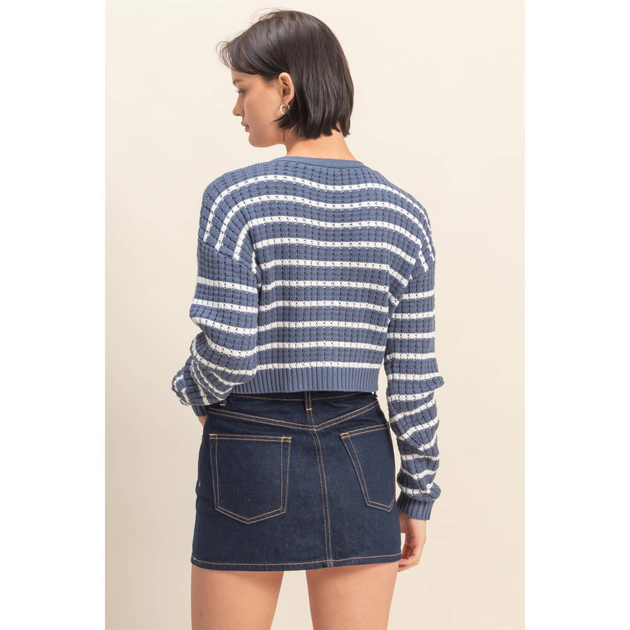 HYFVE - Vendita all'ingrosso Cardigan - Donna - Cardigan a righe con maniche lunghe e bottoni13