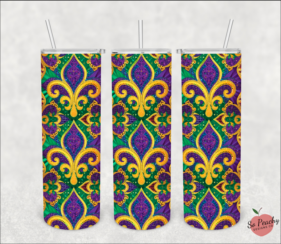So Peachy Designs - Wholesale Insulated Mug/Tumbler - Mardi Gras Tumbler, New Orleans Tumbler1