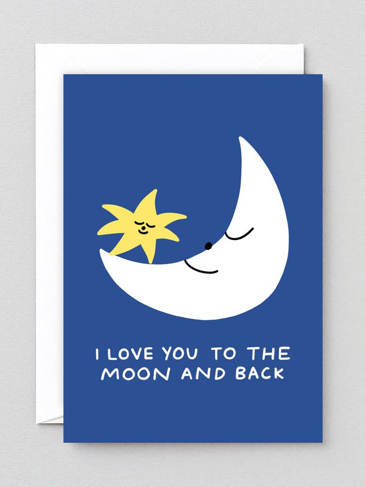 'Elsker Dig Til Månen Og Tilbage' Hilsen Kort for engroshandel hos Wrap (US duties paid)