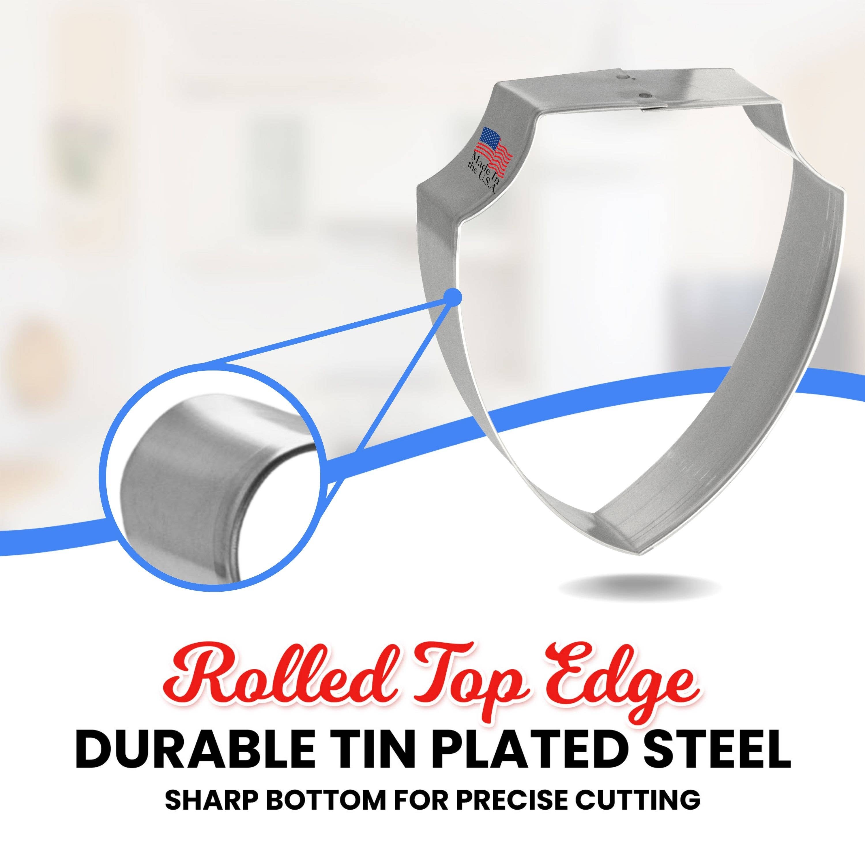 CookieCutter.com – wholesale Kakskärare – Märke Sköld Plakett Kakform 3,75" B10116