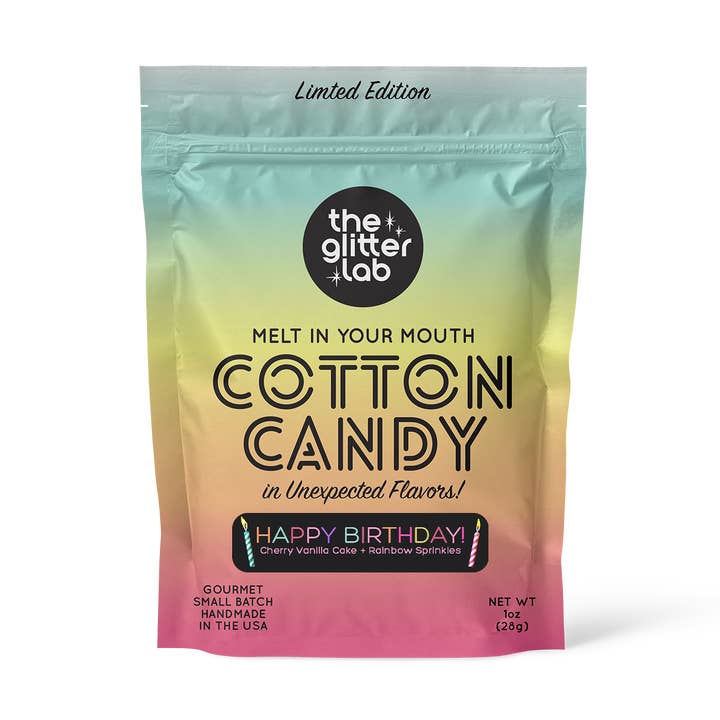Happy Birthday Cotton Candy for wholesale by The Glitter Lab
