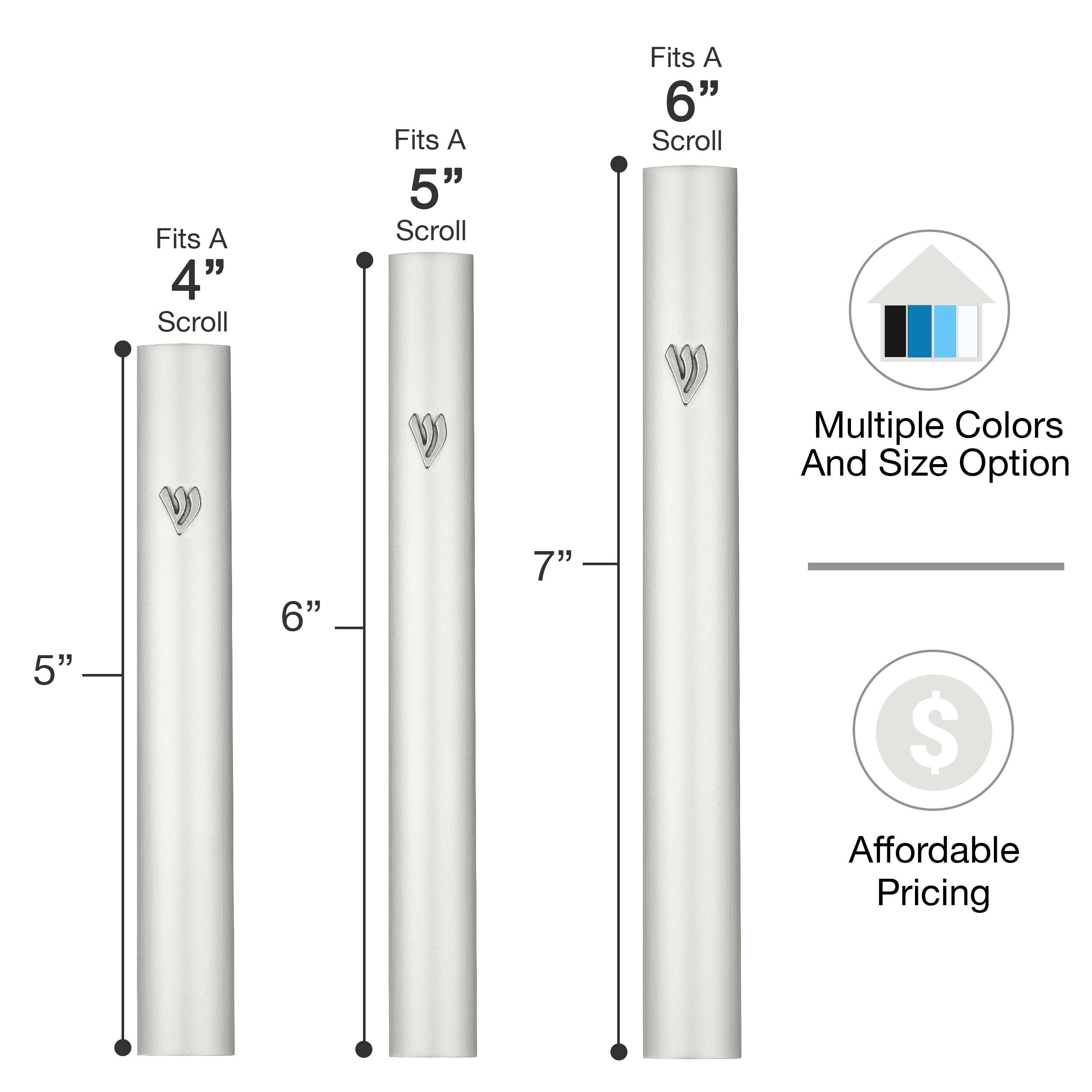 A&S Mezuzot - Vente Décorations de table - Étui Mezouza en aluminium28