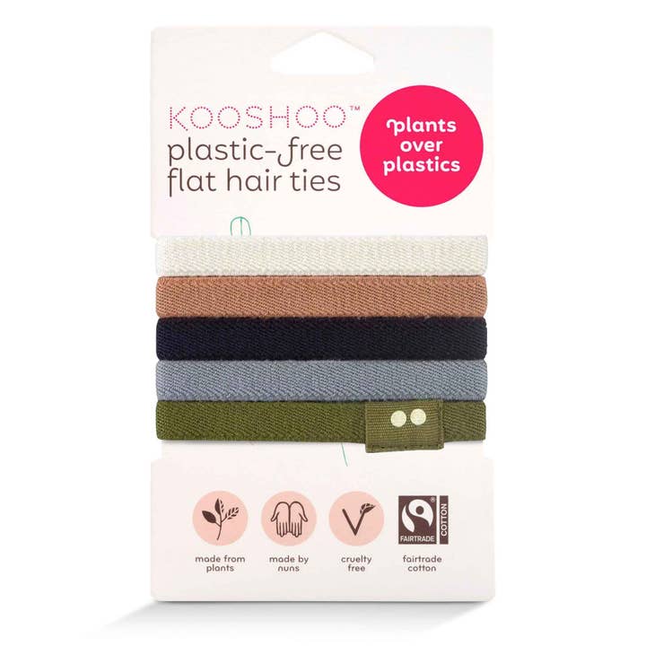 Plastic-free Flat Hair Ties - Classics for wholesale by KOOSHOO