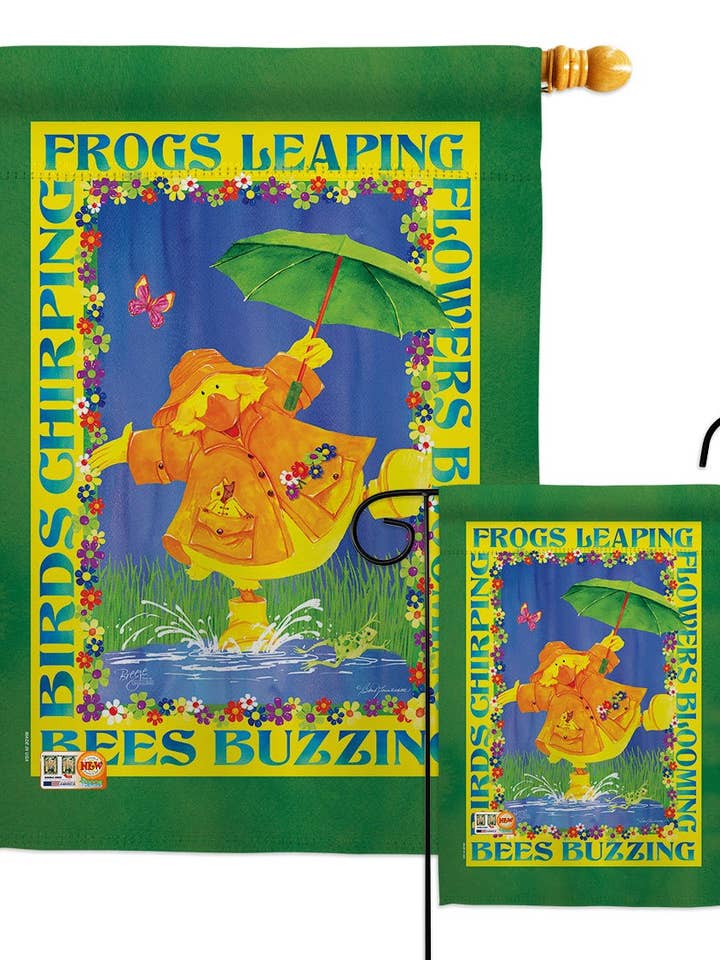 Bandeira de decoração de pássaros de animais de patinho de primavera por atacado de Two Group Flag Co