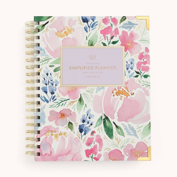 2025-2026 Spiral Weekly Simplified Planner - Cottage Floral for wholesale by Simplified by Emily Ley