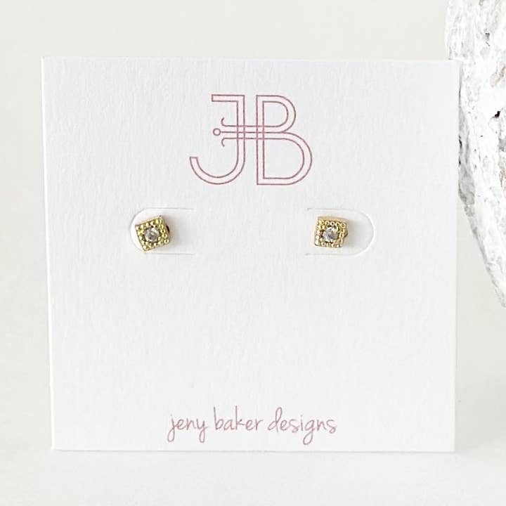 Mini Square Studs for wholesale by Jeny Baker Designs
