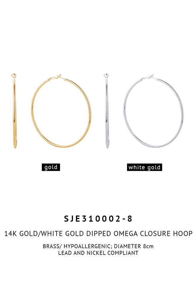 Hana – Engroshandel Hoops – 14K guld dyppet Omega lukning Hoop27