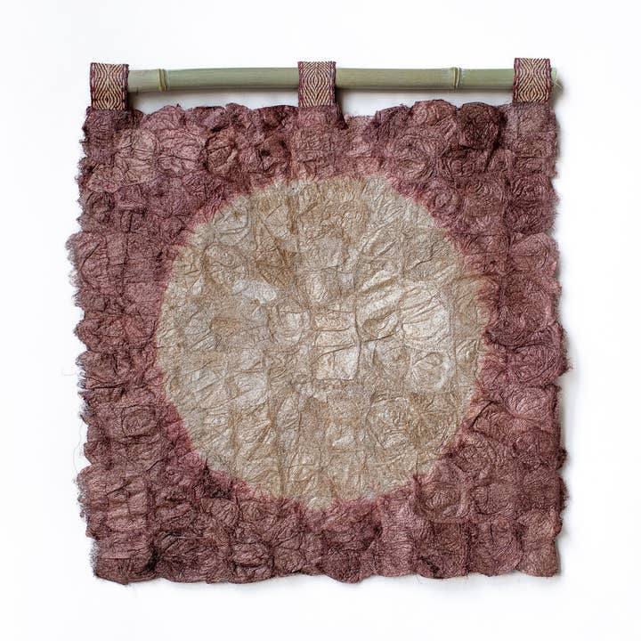 Tanana Madagascar - Wholesale Tapestry/Textile - Plant Dyed Makira Moon Wild Silk Wall Hanging - Rose Gold0