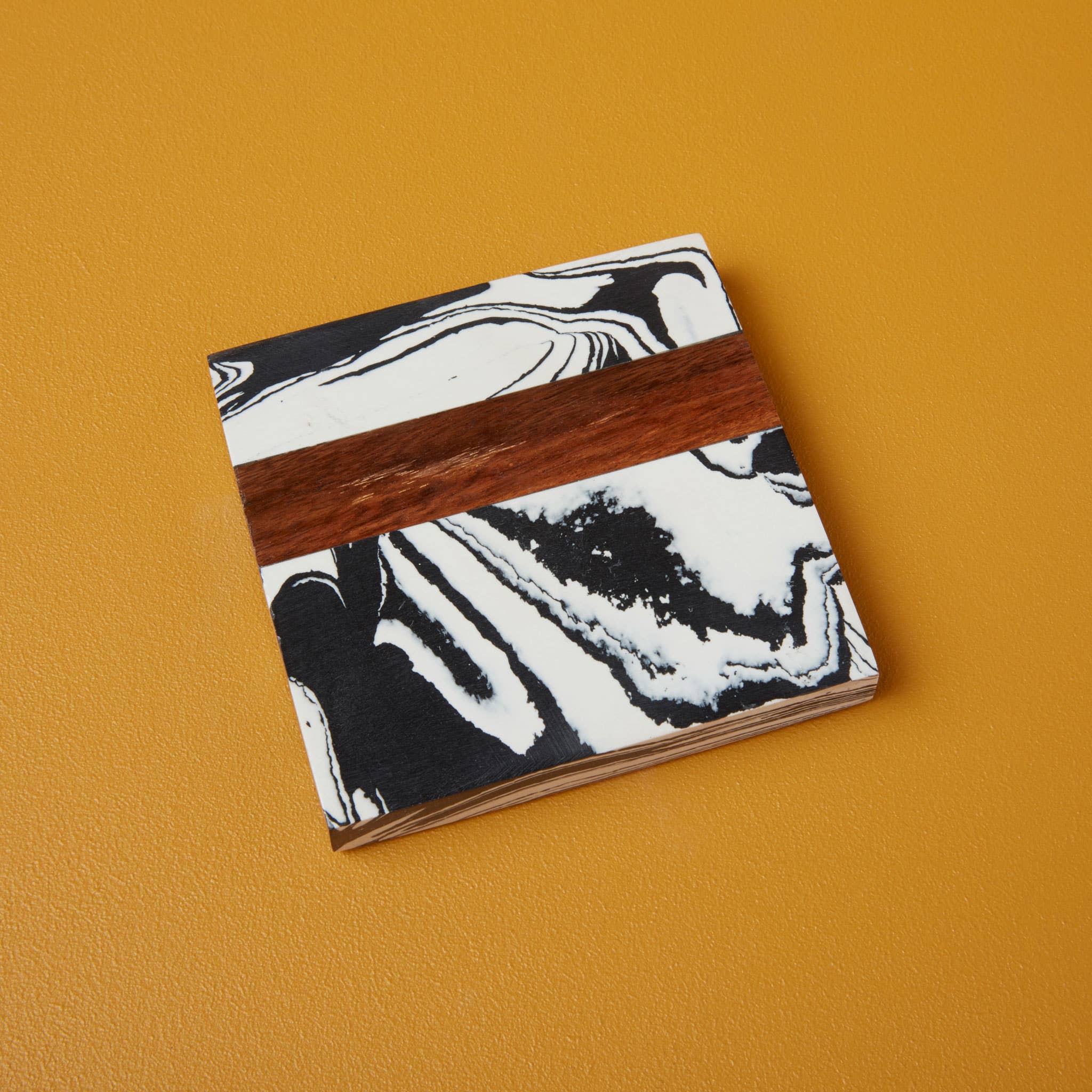 Be Home - Wholesale Coasters - Zebra Marble & Wood Coaster, Individual0
