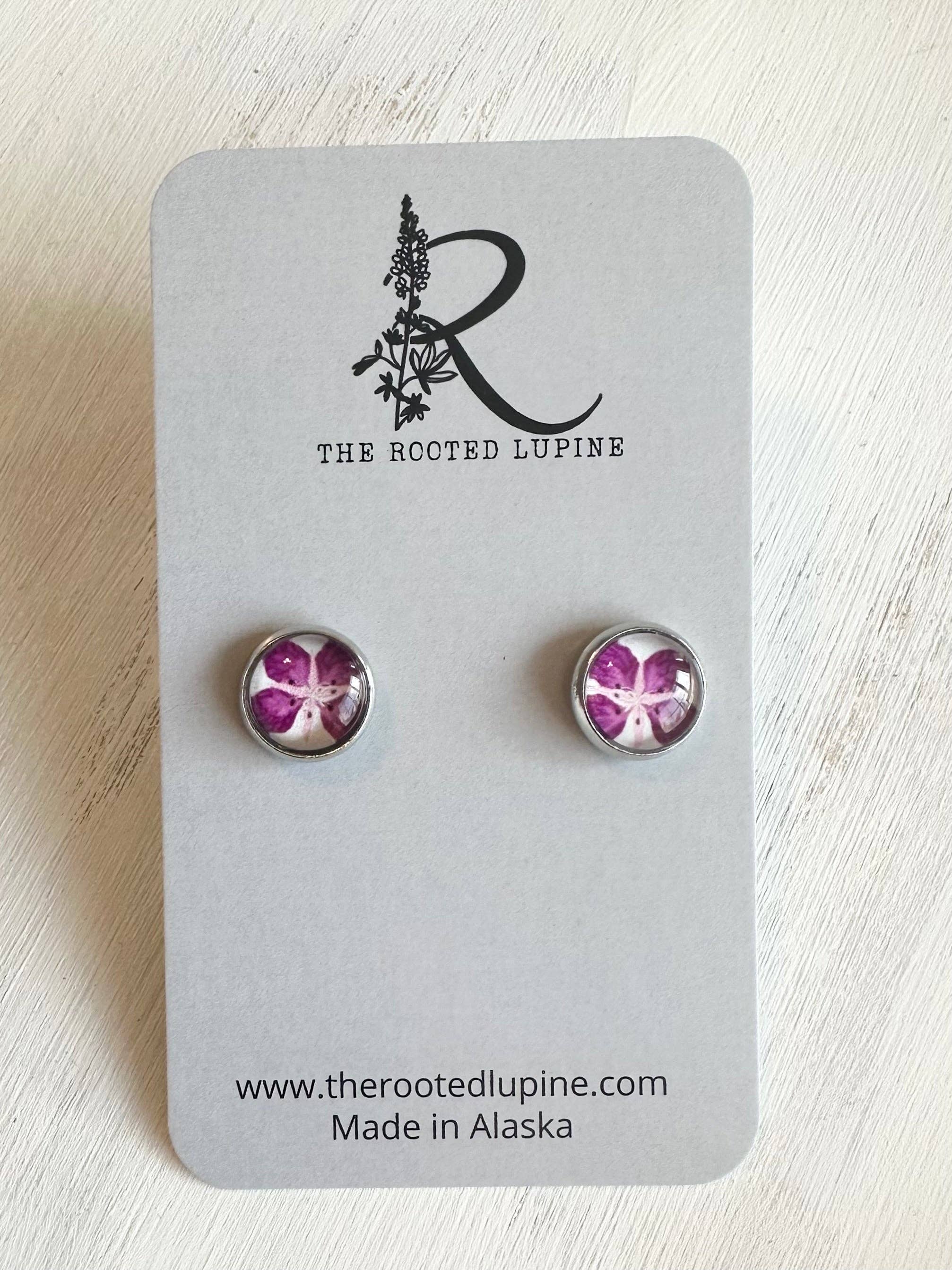 The Rooted Lupine - Wholesale Stud/Post Earrings - Fireweed Stud Earrings1