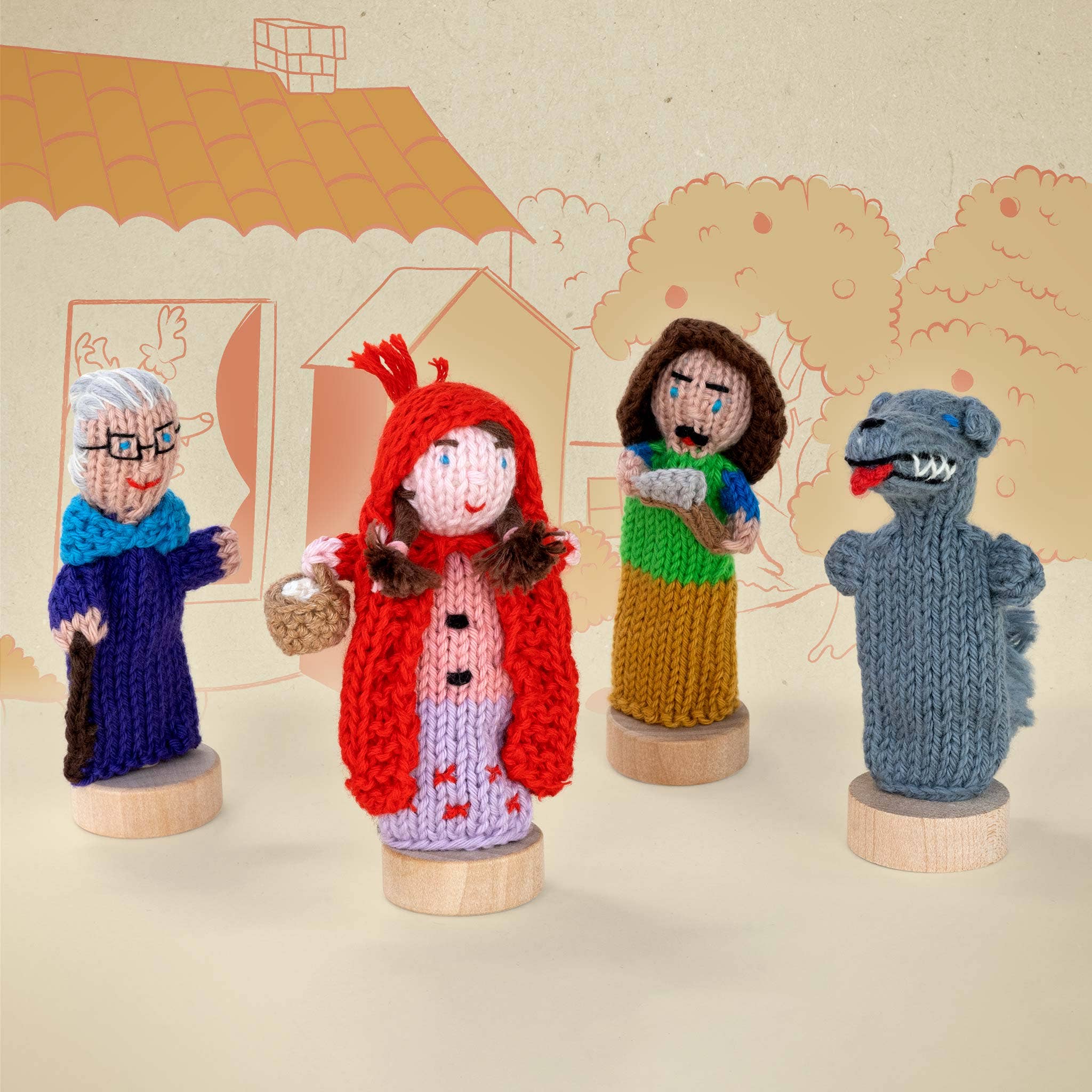 Lucuma Designs - Wholesale Finger Puppet - Kids & Baby - Little Red Story Pack of 4 - Organic Cotton Finger Puppets - Creative Play5