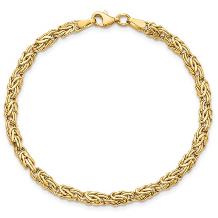 Bracelet à chaîne byzantine en or jaune 14 carats 5 mm pour la vente par Giancarlos Fine Jewelry
