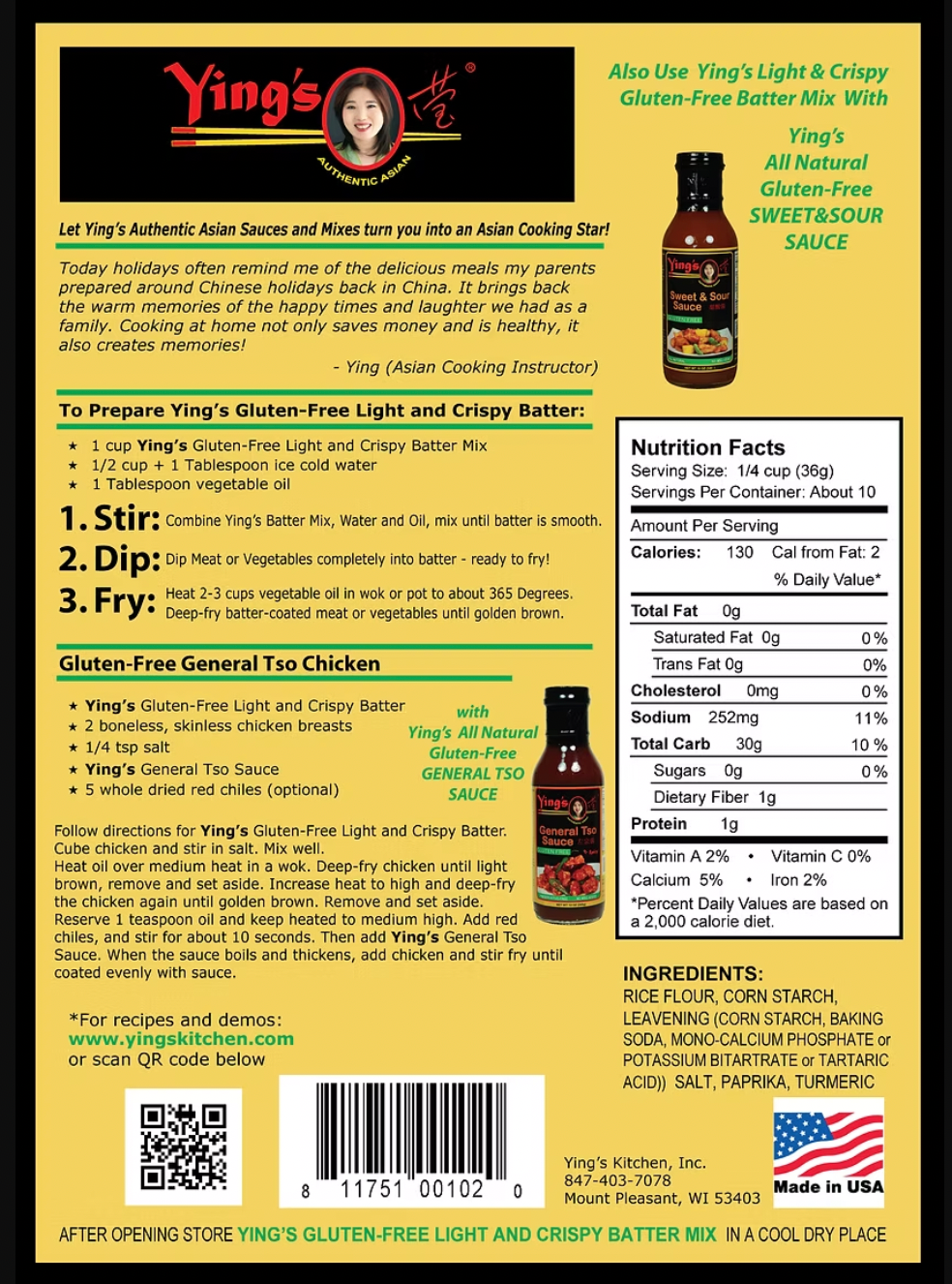 Ying's Kitchen Inc. - Wholesale Bread mix - Gluten-Free Chinese Style Batter Mix1