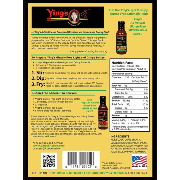 Ying's Kitchen Inc. - Wholesale Bread mix - Gluten-Free Chinese Style Batter Mix1