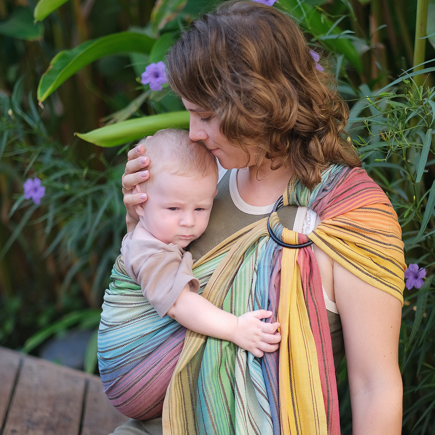 Girasol - Wholesale Baby Wrap/Sling - Ringsling Chameleon, fairly produced, handwoven2