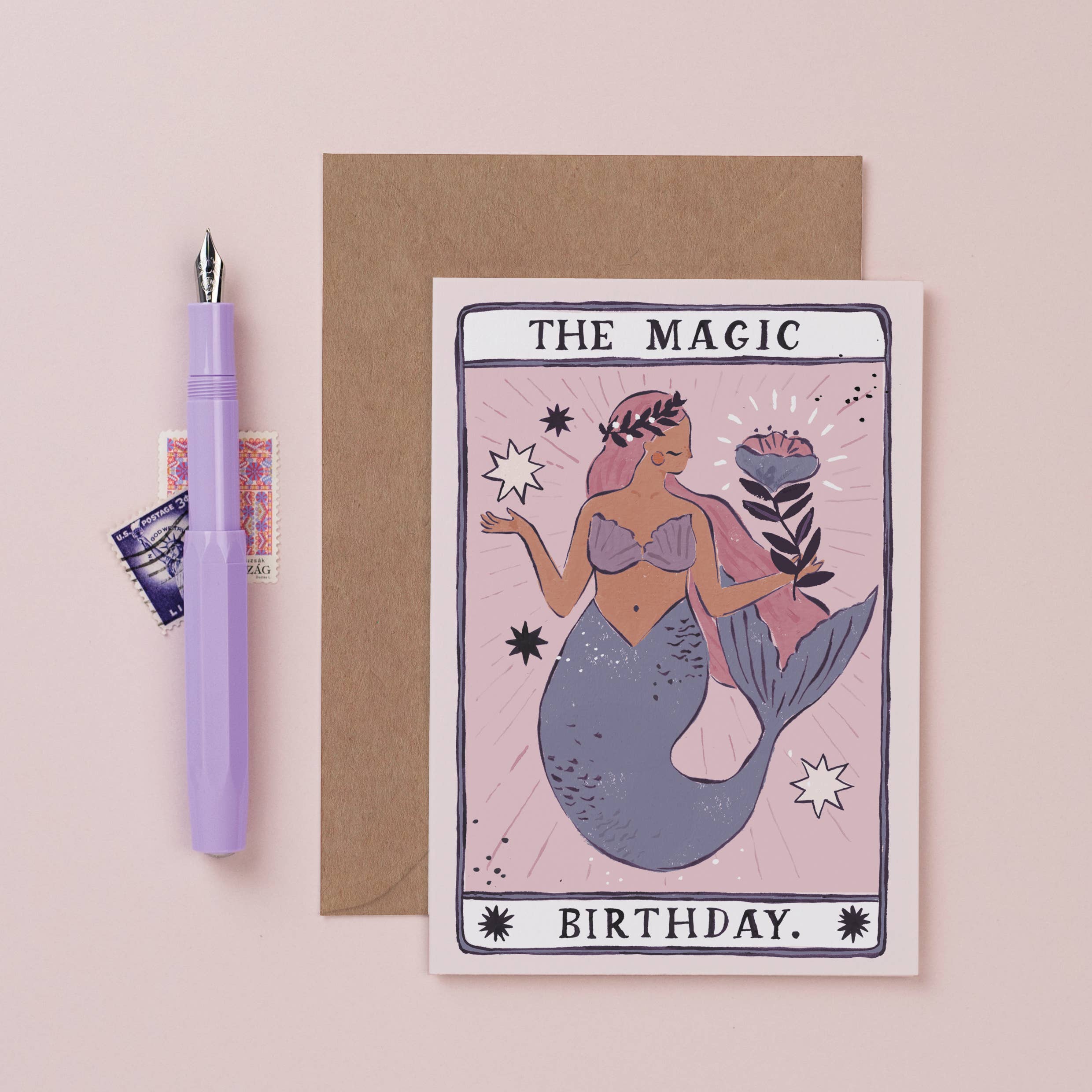 Sister Paper Co. – wholesale Birthday card – Mermaid Magic Birthday Card | Tarot Card | Mermaid Cards