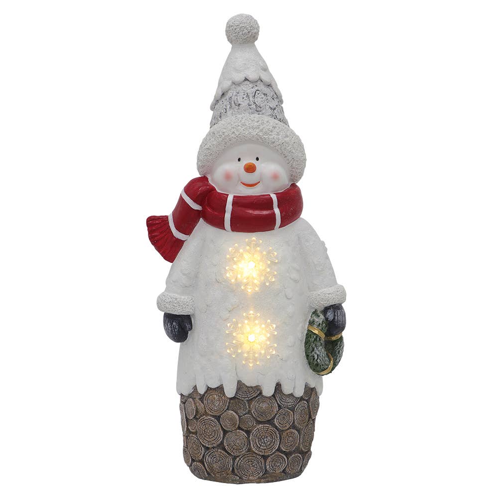 Abble - Vente Décoration de Noël - Abble Sculpture de Bonhomme de Neige de Noël Pré-Éclairée en Résine1