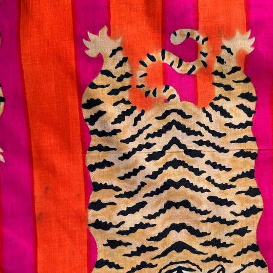 GYPSY STUDIO - Vente Peintures pour tissu - Tissu imprimé tigre en coton pour robe, rideaux, sac, coussins
