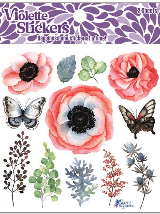 Autocollants Fleur Blush K74 pour la vente par Violette Stickers