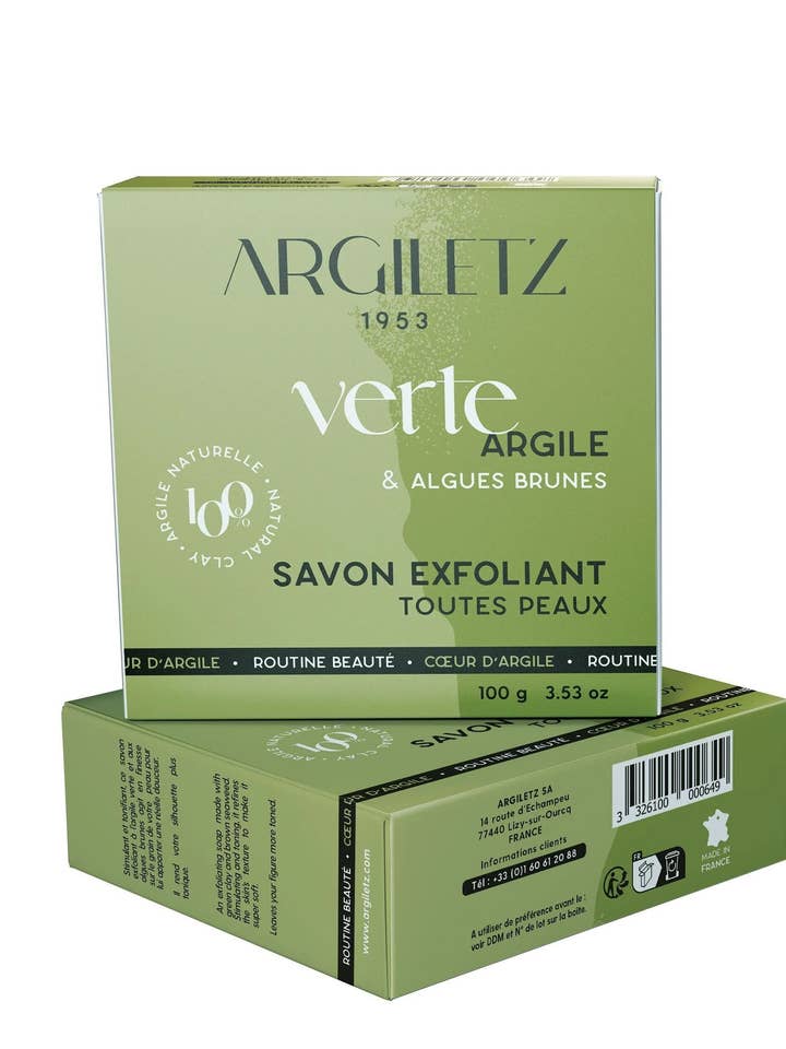 Grüne Tonerde & Braunalgen Peeling-Seife - 100 g für den Großhandel von ARGILETZ
