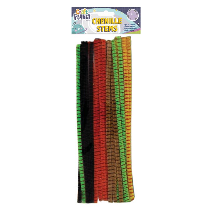 West Design Products - Wholesale Craft Supplies - Craft Planet Striped Pipe Cleaners 20 Pack 5 Assorted Colour