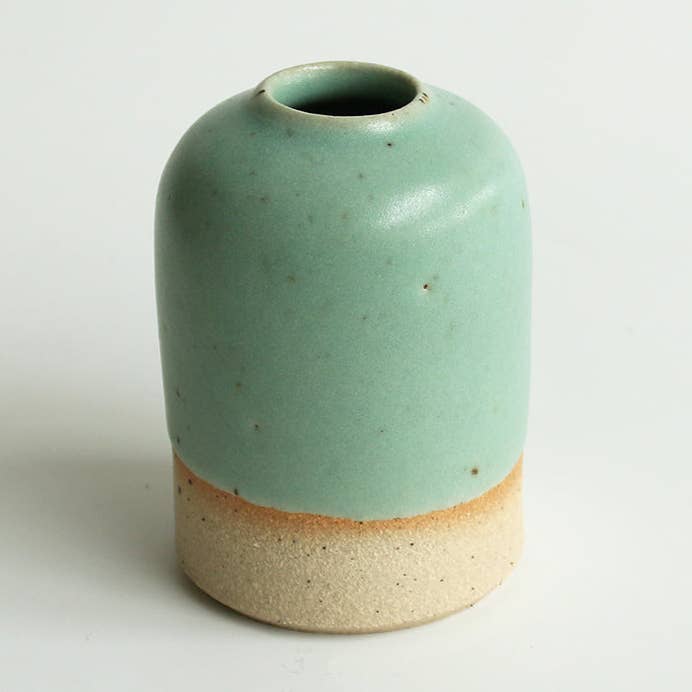 Mint Green Small Bud Vase Stoneware for wholesale by Habulous