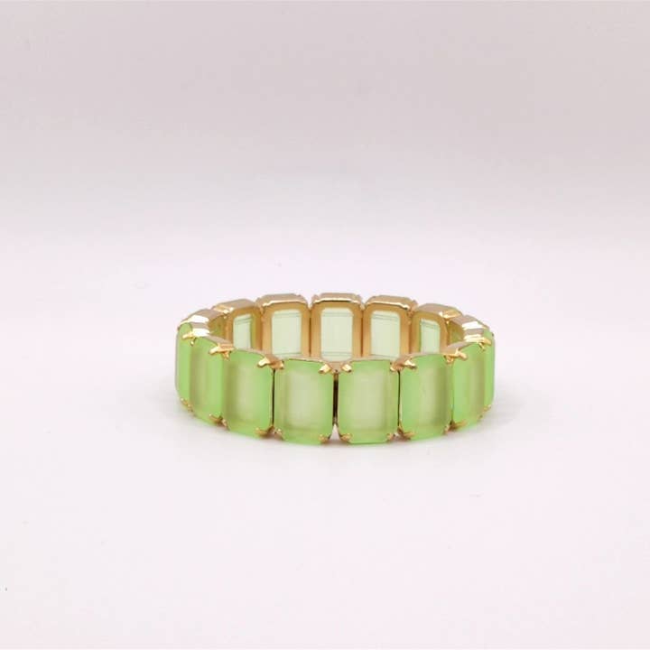 Bracelets en pierres octogonales Elastic Lux Sat & Sat Mix - P pour la vente par QUÉ MÁS JEWELS