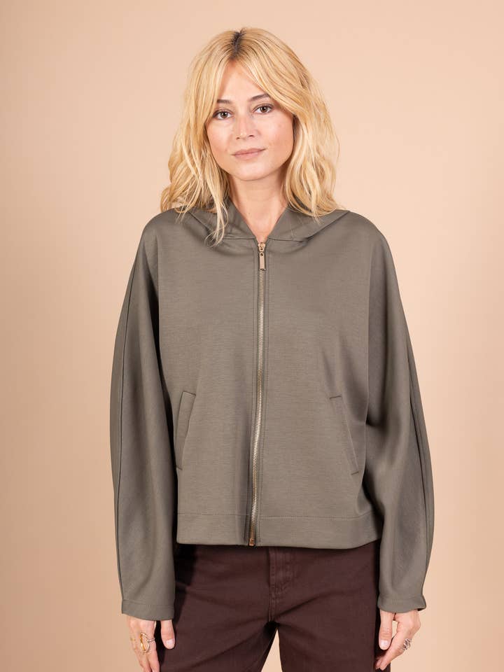 L'Emotion - Wholesale Hoodie - Women's - Stretch Heathered Zip-Up Hoodie with Detachable Pockets1