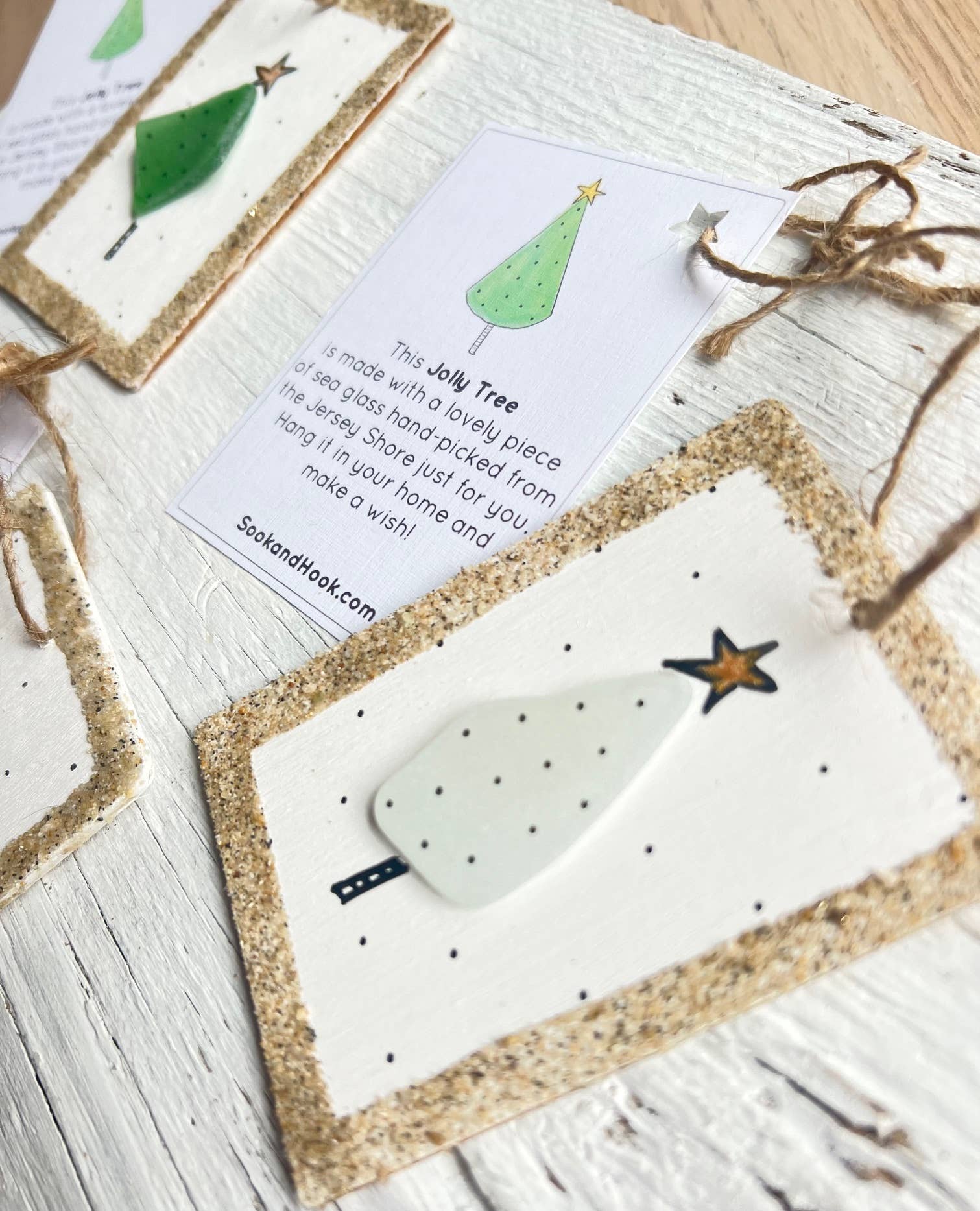 Sook & Hook - Wholesale Ornament - Jolly Christmas Tree Sea Glass Ornament1