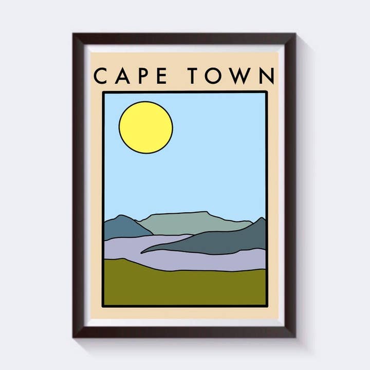 Imprimé voyage minimaliste au Cap - Disponible en 6 tailles pour la vente par 2 Sisters