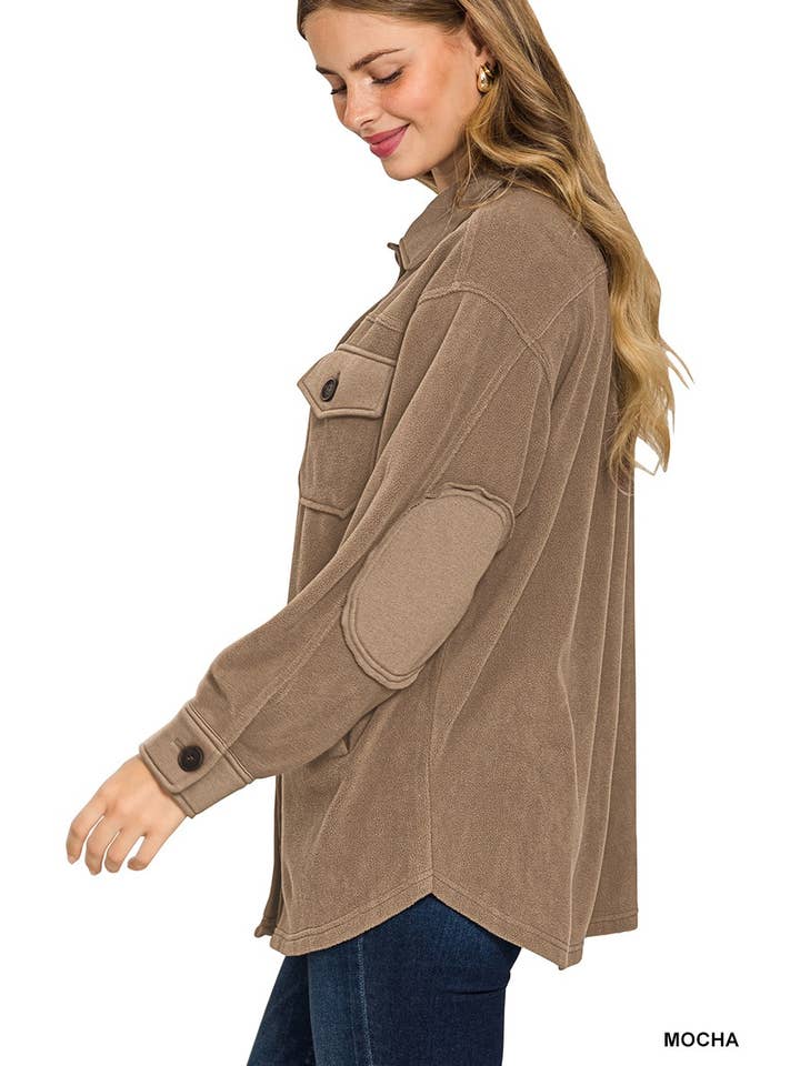 Vanilla Monkey – wholesale Shirt Jacket/Shacket - Women’s – Oversized Basic Fleece Shacket3