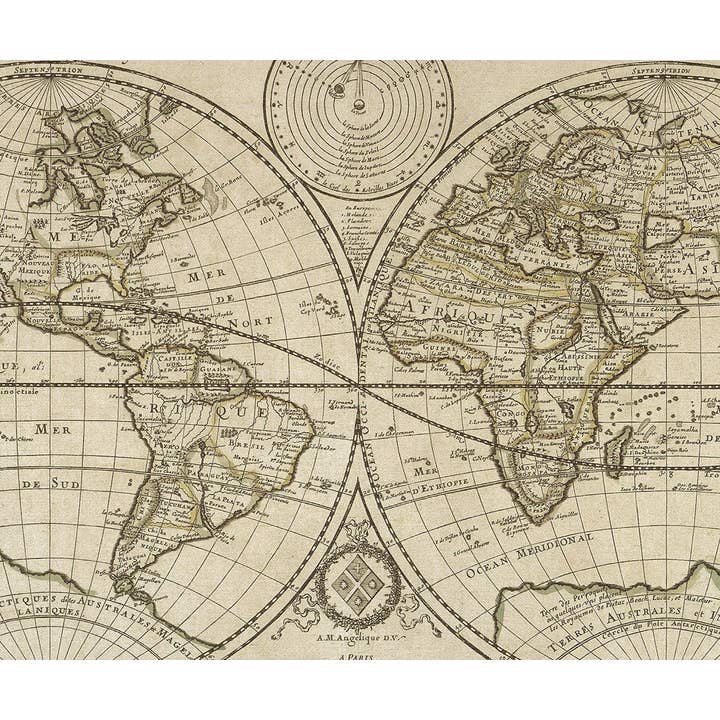 Carte du Vieux Monde - Art mural pour la vente par SPLASHWORKS