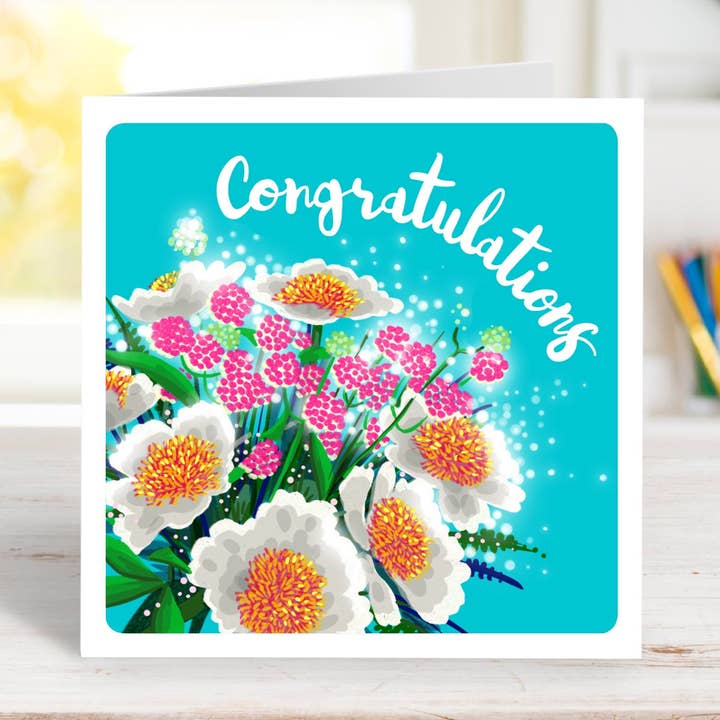 Congratulations Greetings Card for wholesale by Cake and Crayons