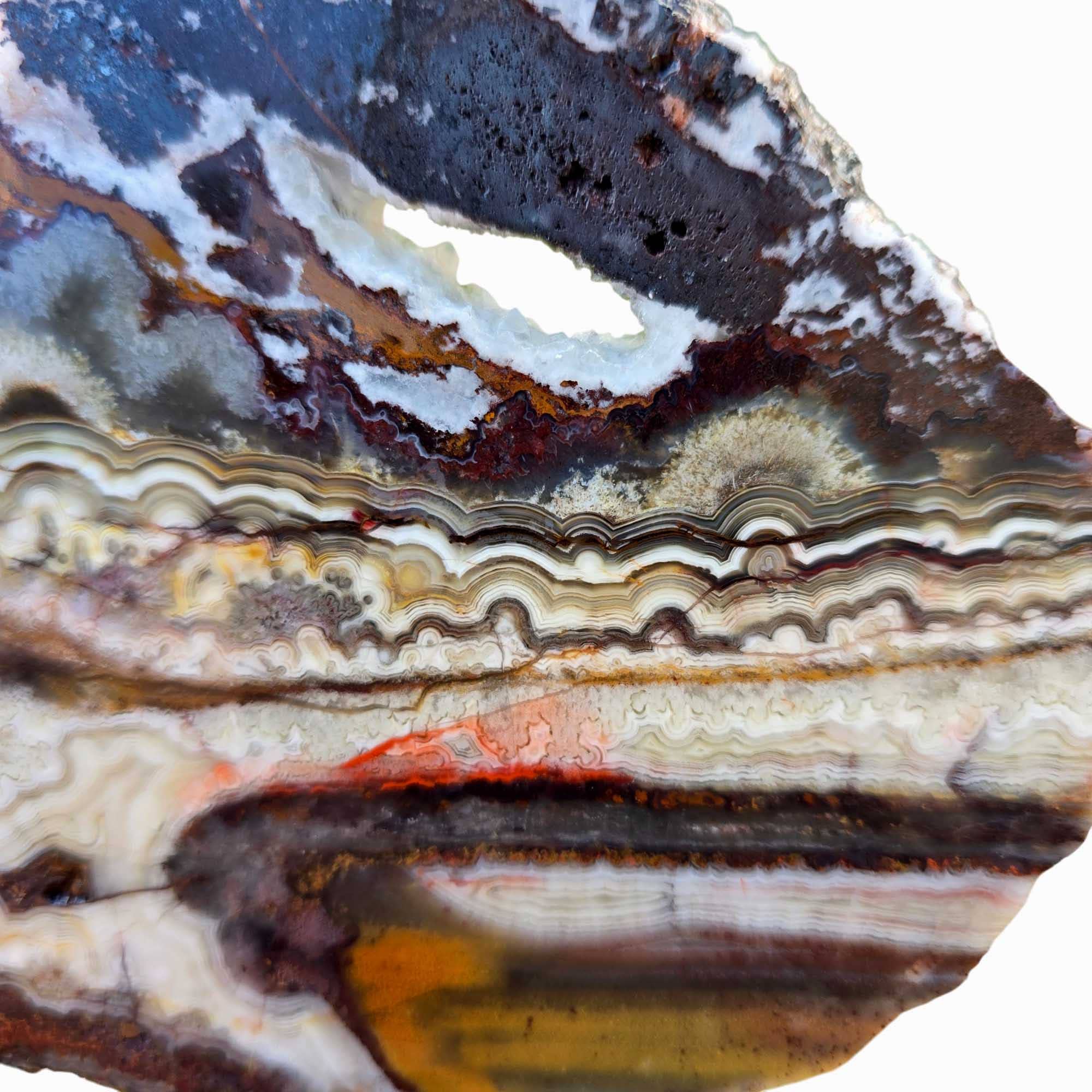 Lapidary Central - Wholesale Spiritual Stone/Crystal - Crazy Lace Agate Slab - Laguna Red Fireworks - Mexican Vintage Quality4