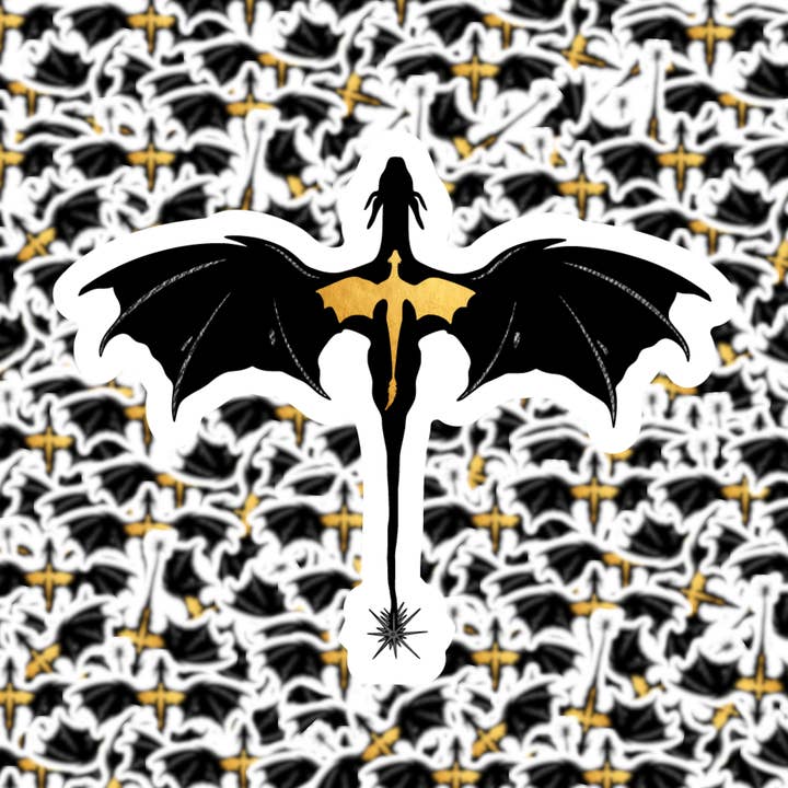 Fourth Wing Dragon Sticker for wholesale by Fuzzy Loon Designs