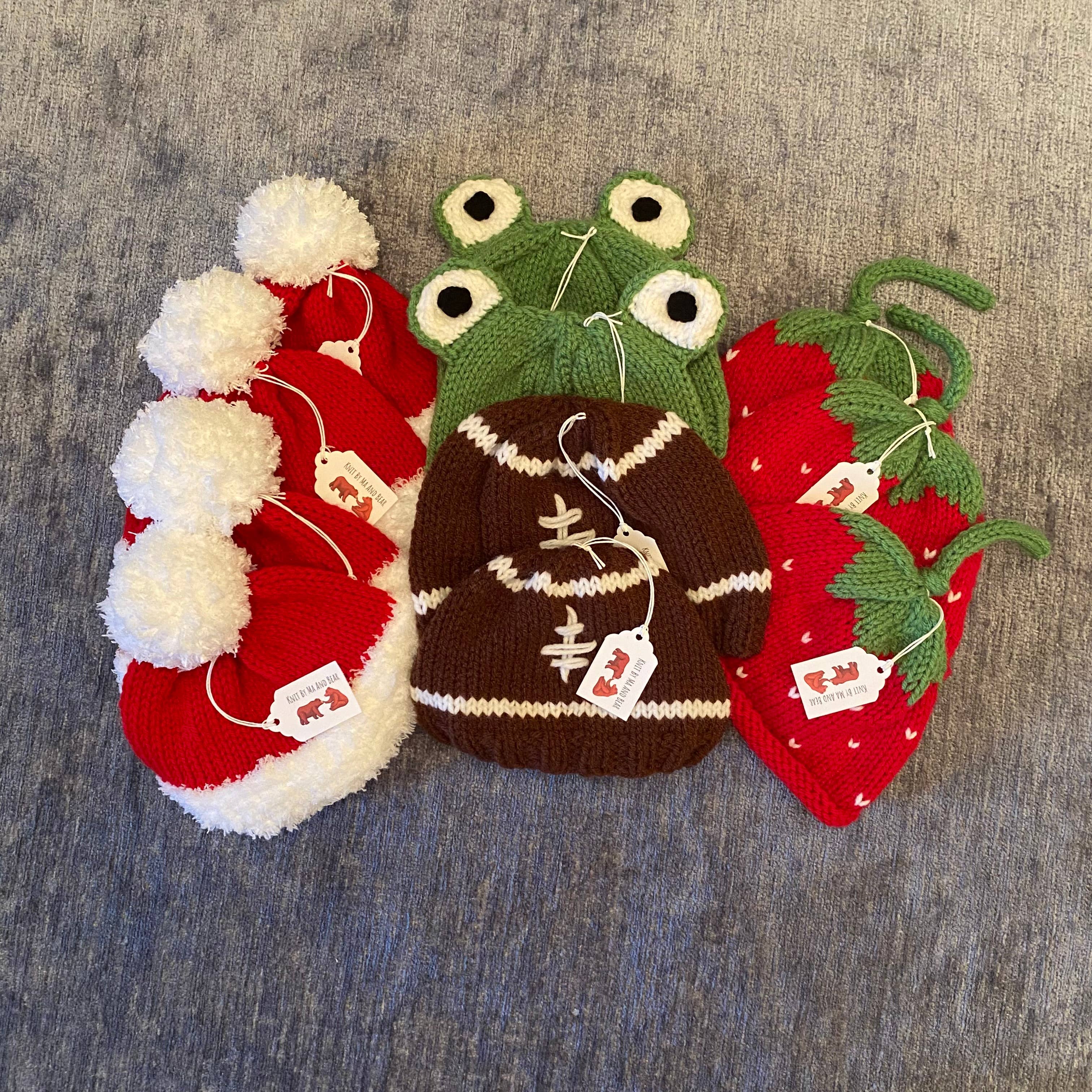 Knit By Ma and Bear - Vendita all'ingrosso Berretto - Donna - Cappelli alla fragola lavorati a mano per mamma e bambino - adulti, bimbi piccoli e neonati8