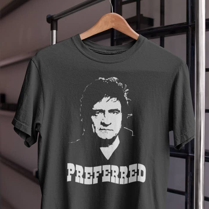 Johnny Cash Preferred Black Tee for wholesale by NSP Apparel