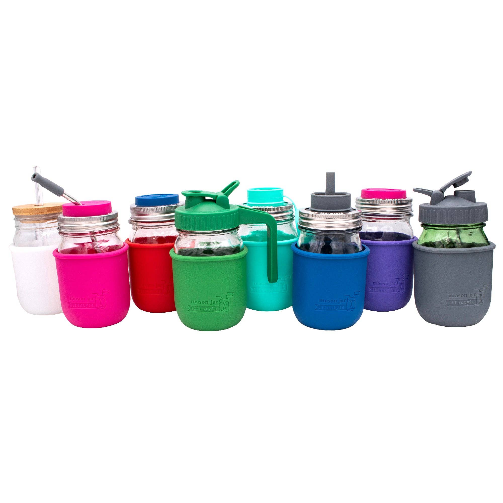 Mason Jar Lifestyle - Wholesale Drink Huggers & Koozies - Silicone Sleeve for Regular Mouth Pint 16oz Mason Jars29