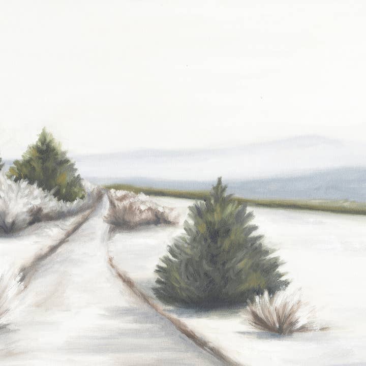 Vinter Scene lærred for engroshandel hos Jessica Frasz Studio